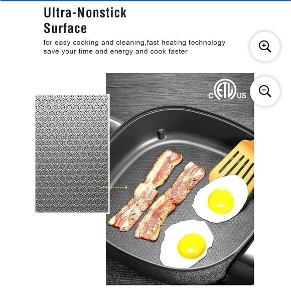 New Electric Skillet with Glass Lid - Black - Picture 7 of 8